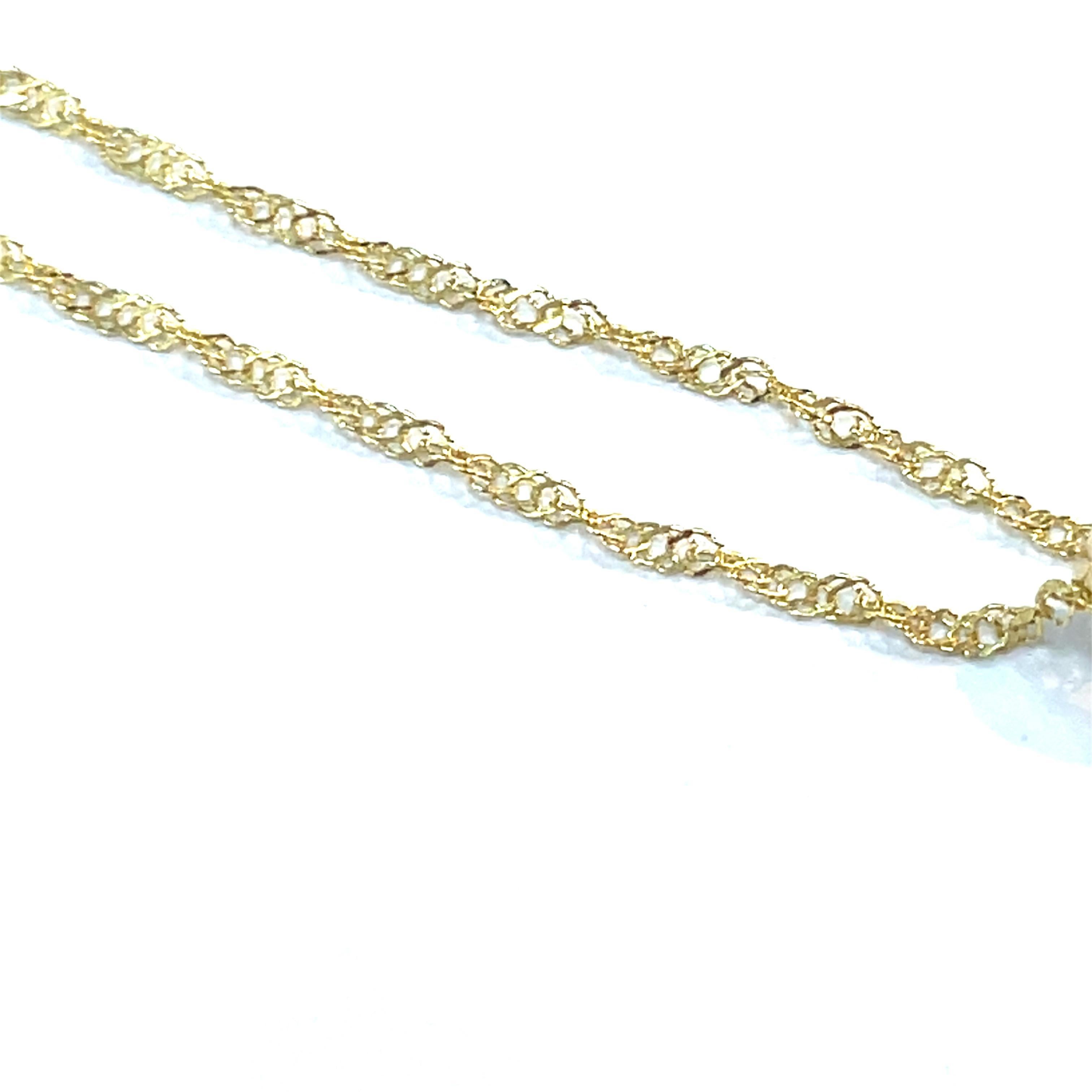 Colgante espina de pez con incrustaciones de diamantes en oro amarillo de 18k/14k Corte redondo en venta