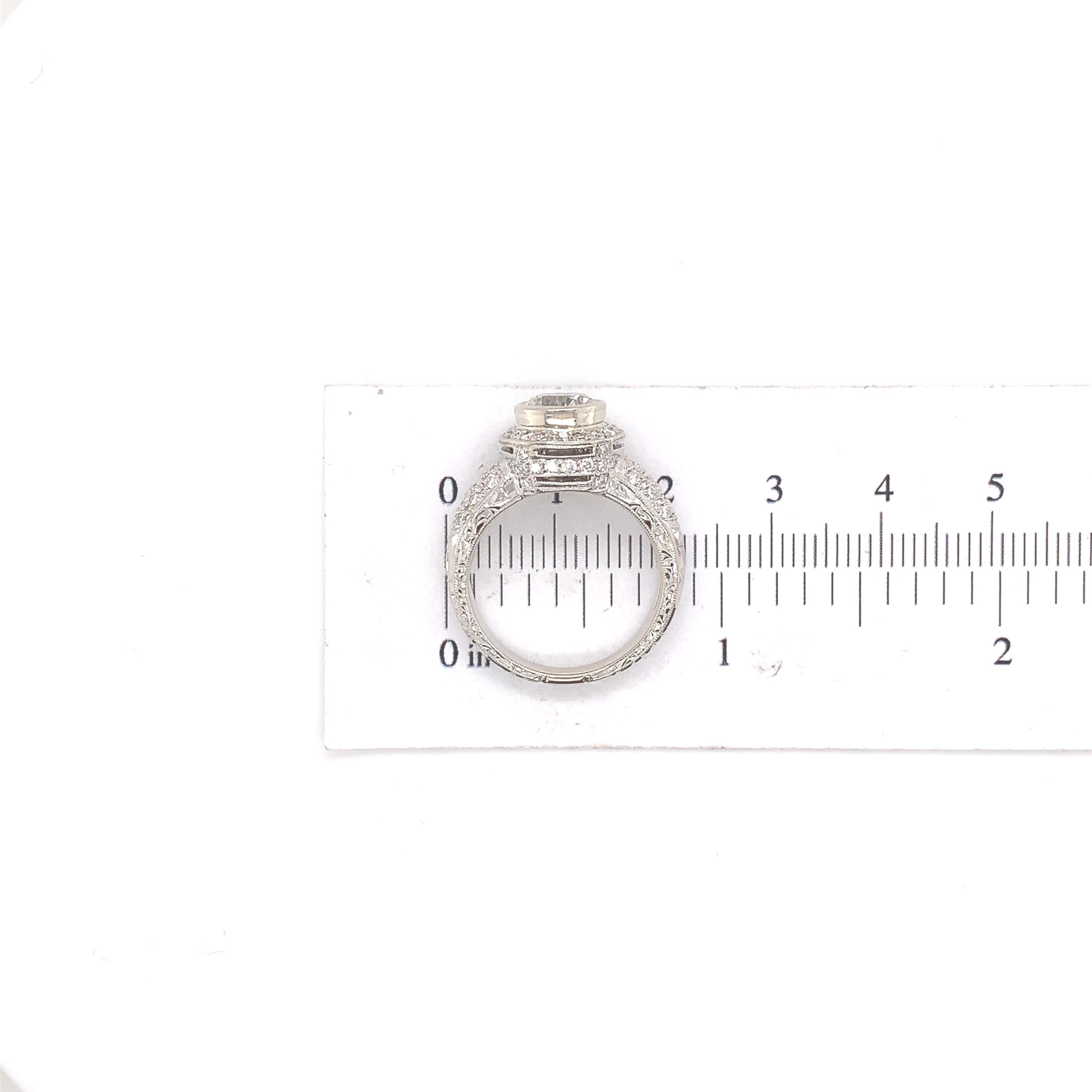 Anillo de compromiso de diamantes de 18 quilates y 1,55 quilates con informe GIA 2,55 cttw en venta 4