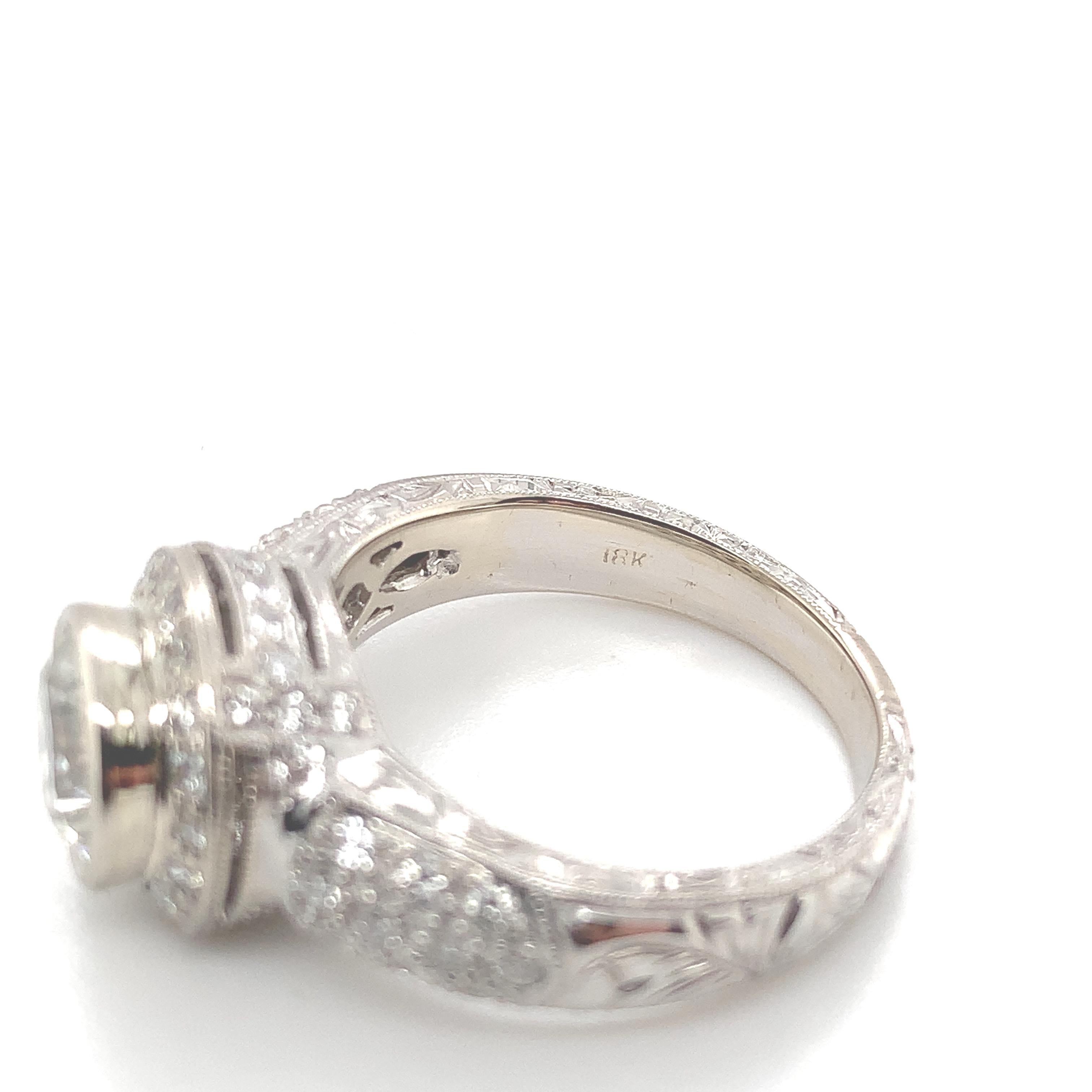 Anillo de compromiso de diamantes de 18 quilates y 1,55 quilates con informe GIA 2,55 cttw en venta 2