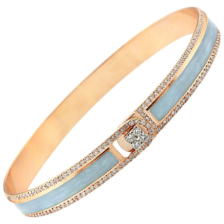 18K & 1.65cts Light Grey Border Spectrum Rose Gold & Diamonds Bracelet by Alessa For Sale