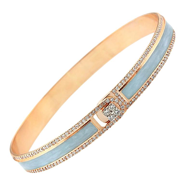 18k & 1.65cts Light Grey Border Spectrum Rose Gold & Diamonds Bracelet by Alessa For Sale