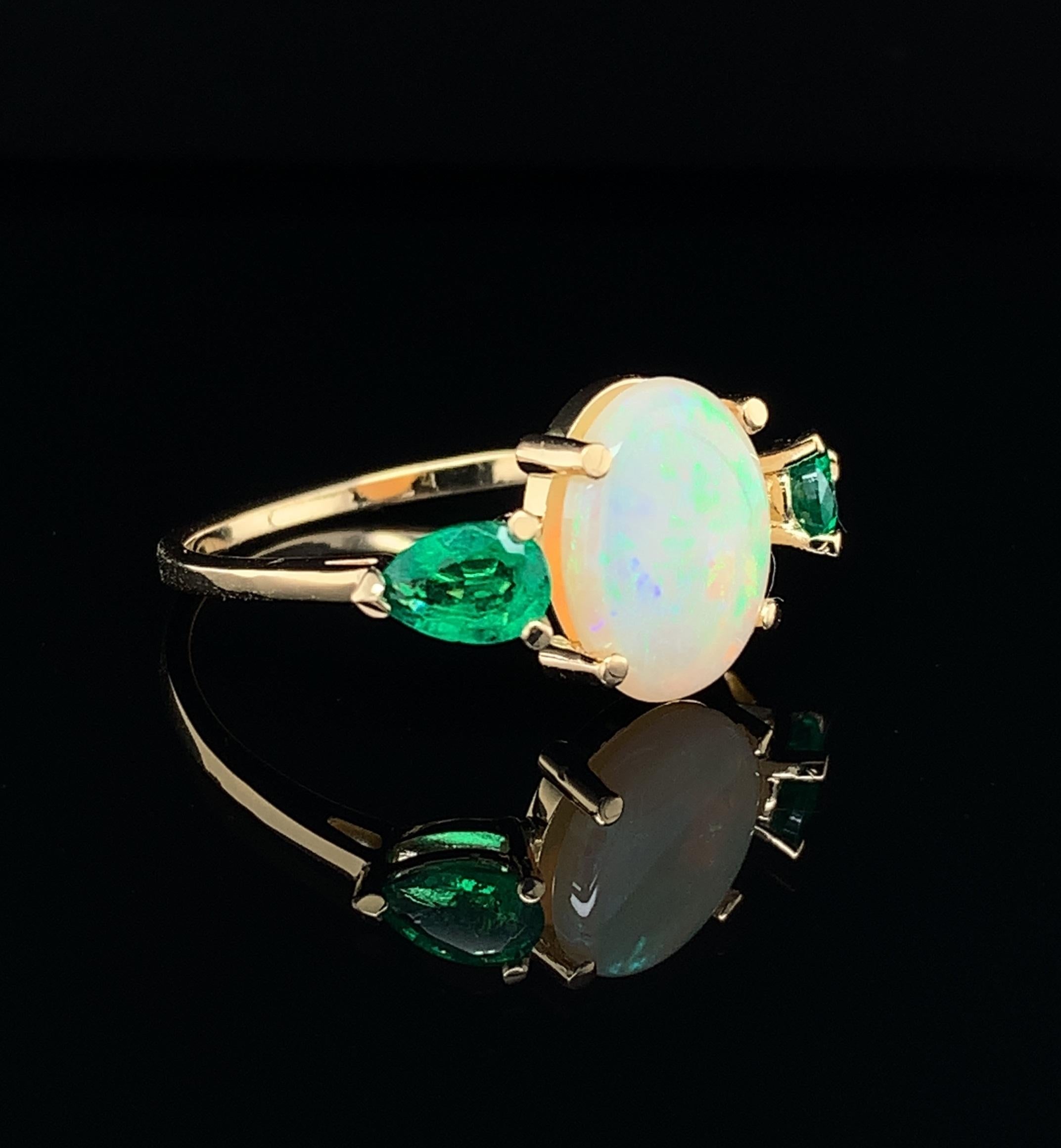 emerald and opal ring