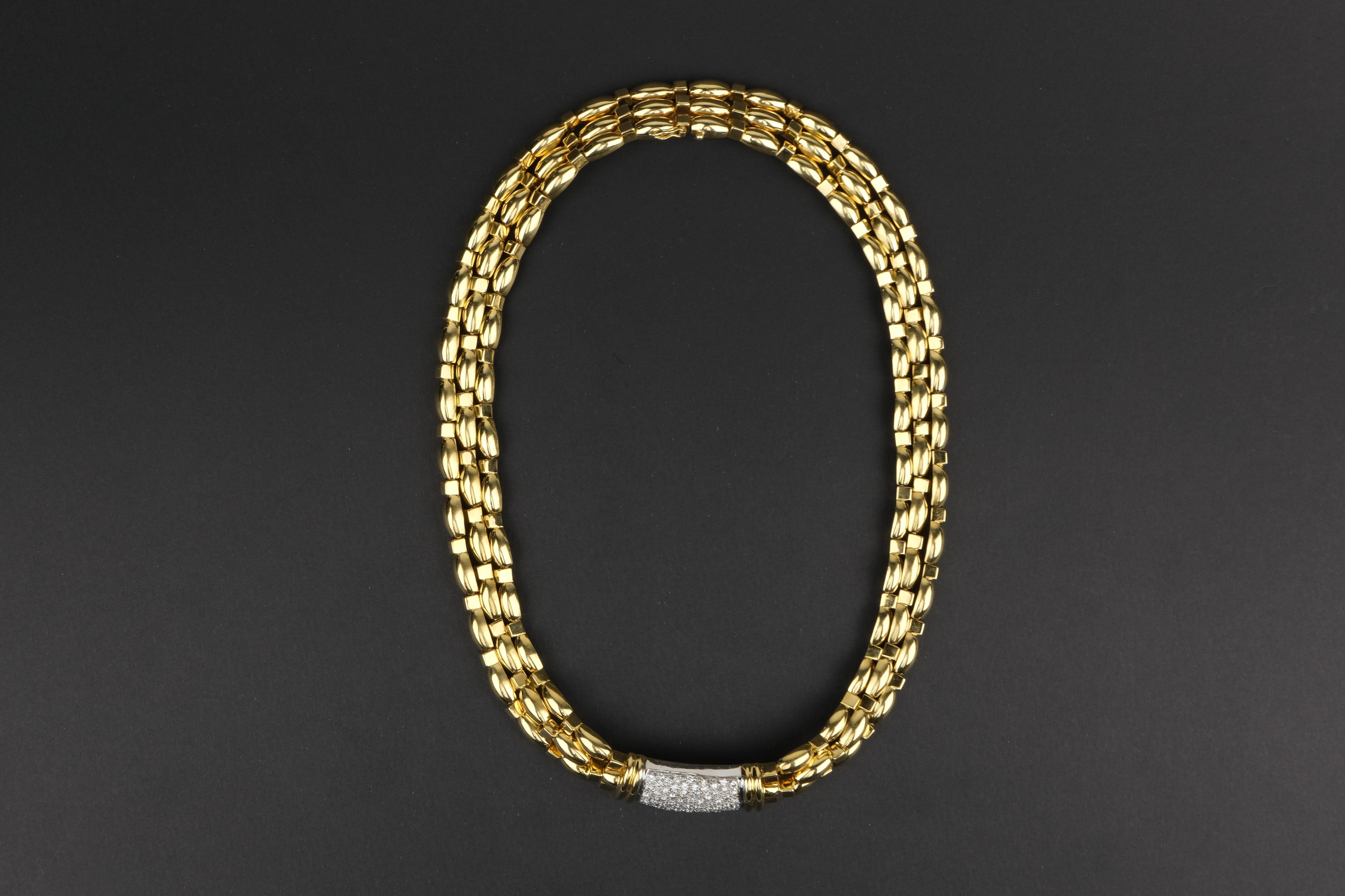 18 Karat 1.77 Carat Diamond Triple Strand Necklace For Sale 4