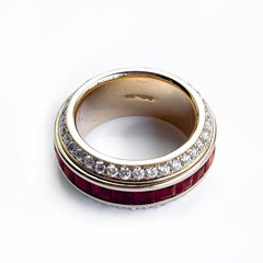 18K 1.93 CTS and 6.51 CTS Burma Rubies Natural Diamond Ring