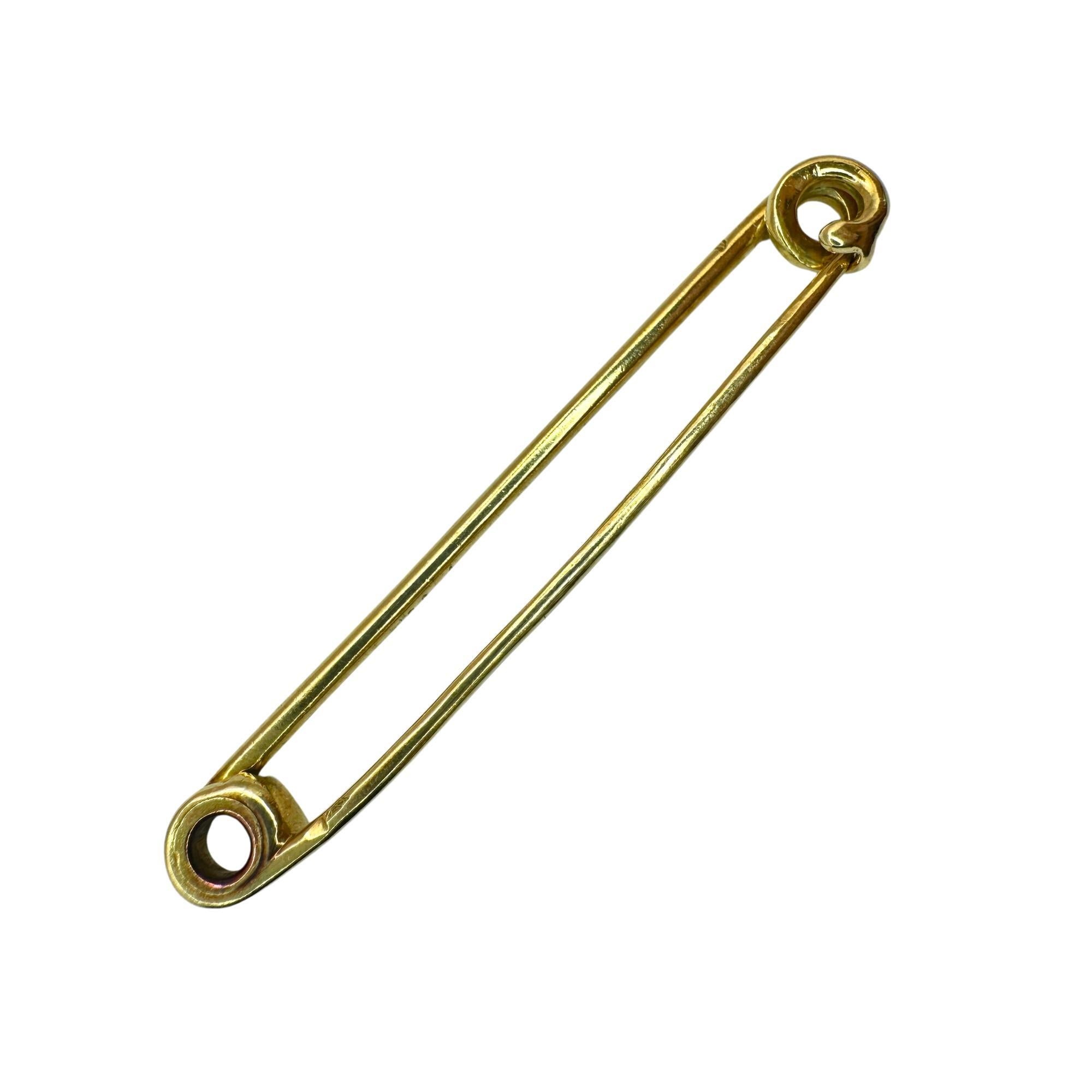 Women's 18k 1980's Cartier Paris Safety Pin Brooch For Sale
