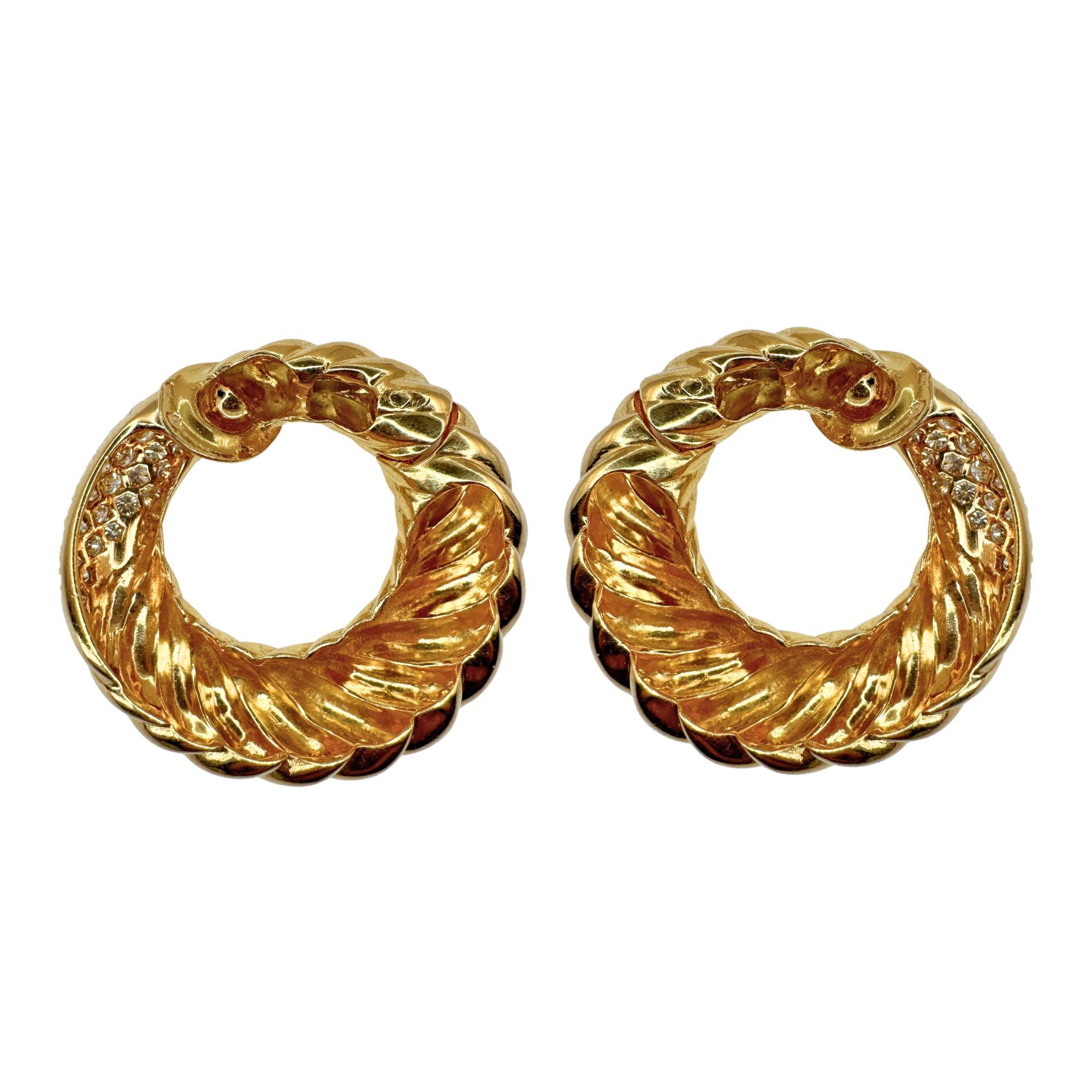 18k 1980's Van Cleef & Arpels Diamant-Ohrclips im Zustand „Gut“ in New York, NY