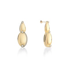 Ruben Manuel Sommer-Ohrringe. 18 Karat 2 Oval mit VS Weißen Diamanten 1,09 Gesamtkaratgewicht