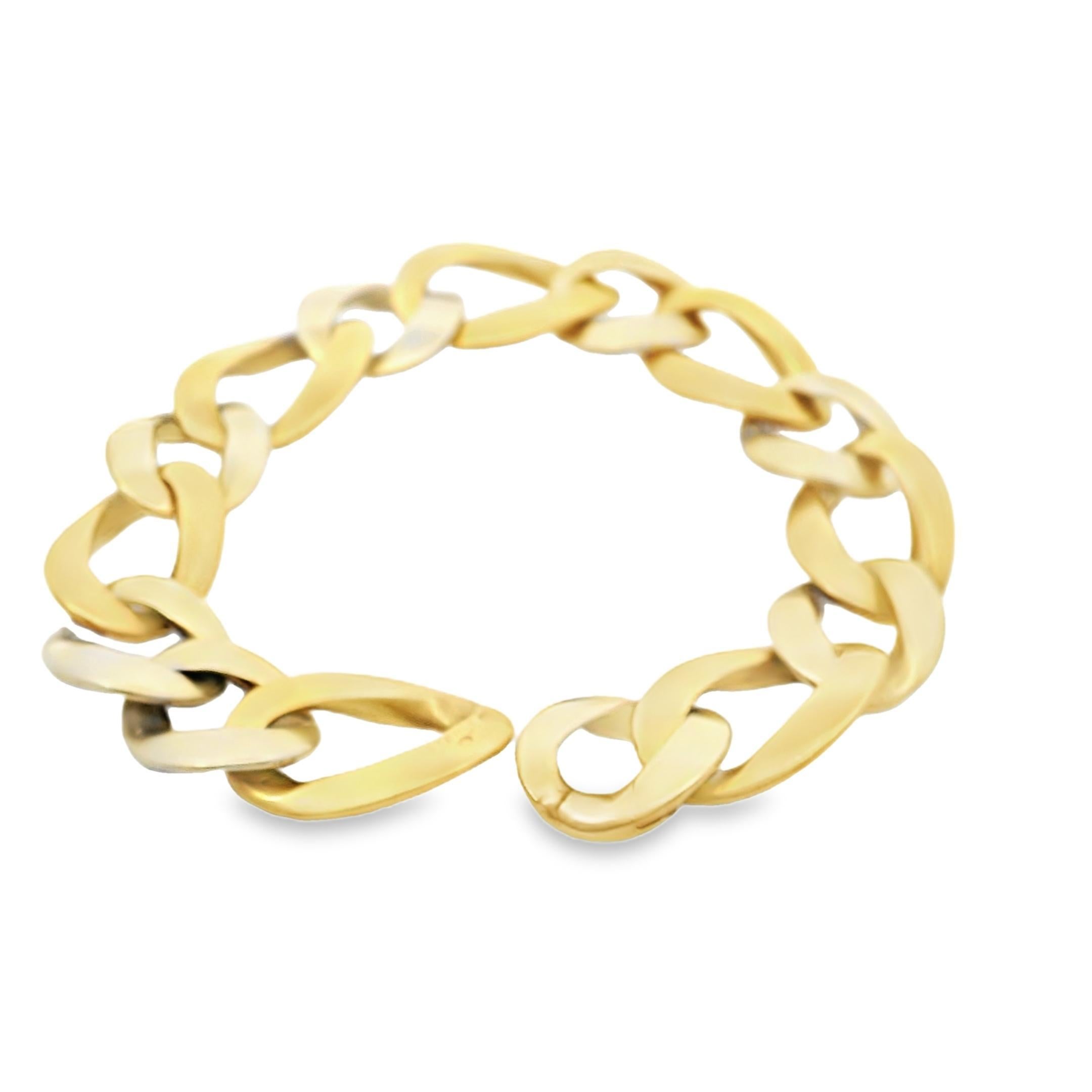 Women's 18K 2 Tones Sterle Curbe Link Bracelet For Sale