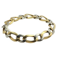 18K 2 Tones Sterle Curbe Link Bracelet