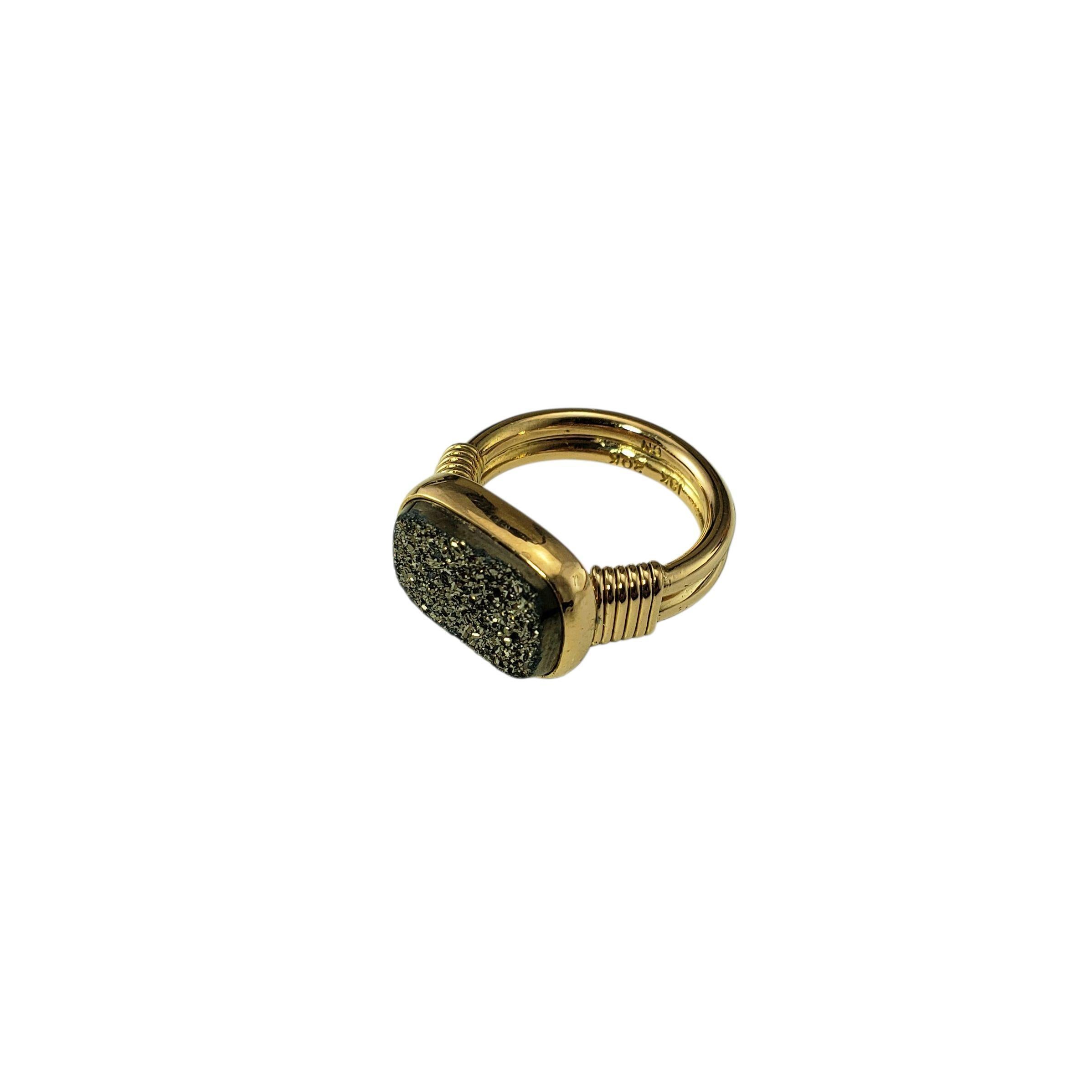 Taglio misto Anello in oro giallo 18K/20K con quarzo druzy misura 4 #22451 in vendita