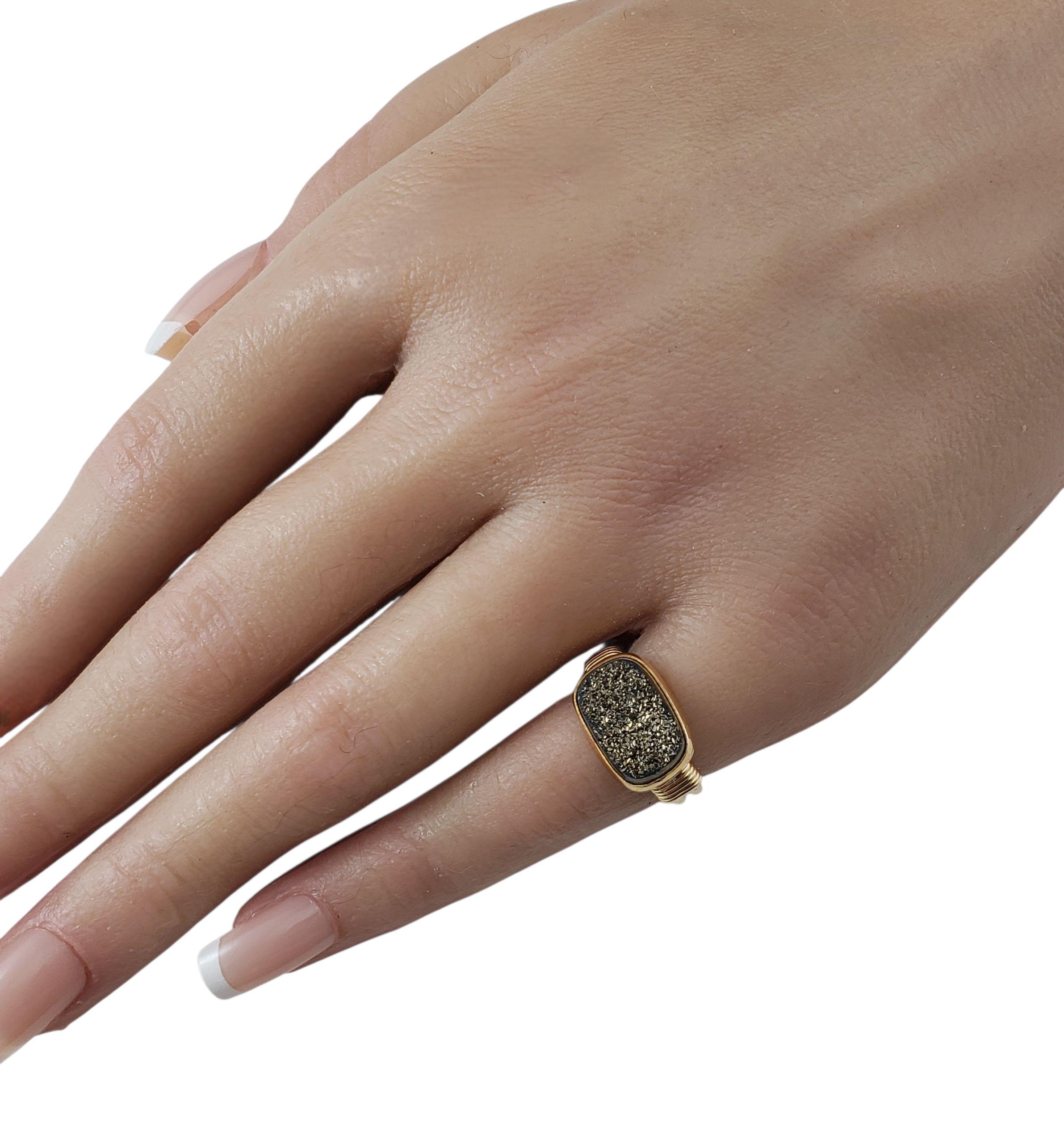 Anello in oro giallo 18K/20K con quarzo druzy misura 4 #22451 in vendita 1