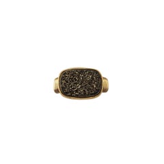 18K/20K Yellow Gold Druzy Quartz Ring Size 4 #22451