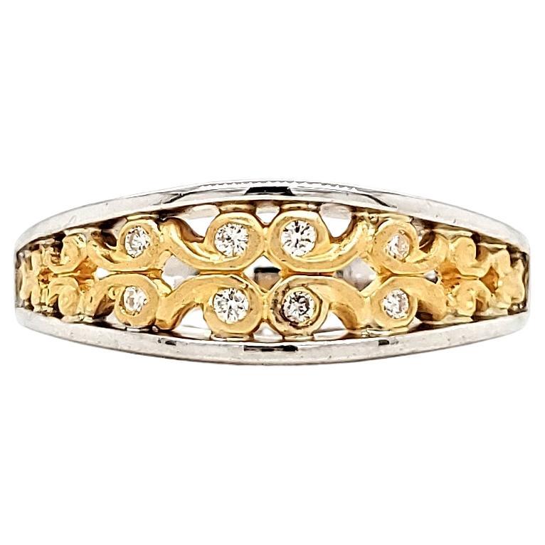 18K/24k Gold Round Diamond Cts 0.12 Engagement Ring For Sale