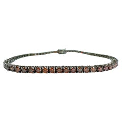 Pulsera de tenis con diamantes marrones de 18 quilates y 3,05 quilates - 7 pulgadas