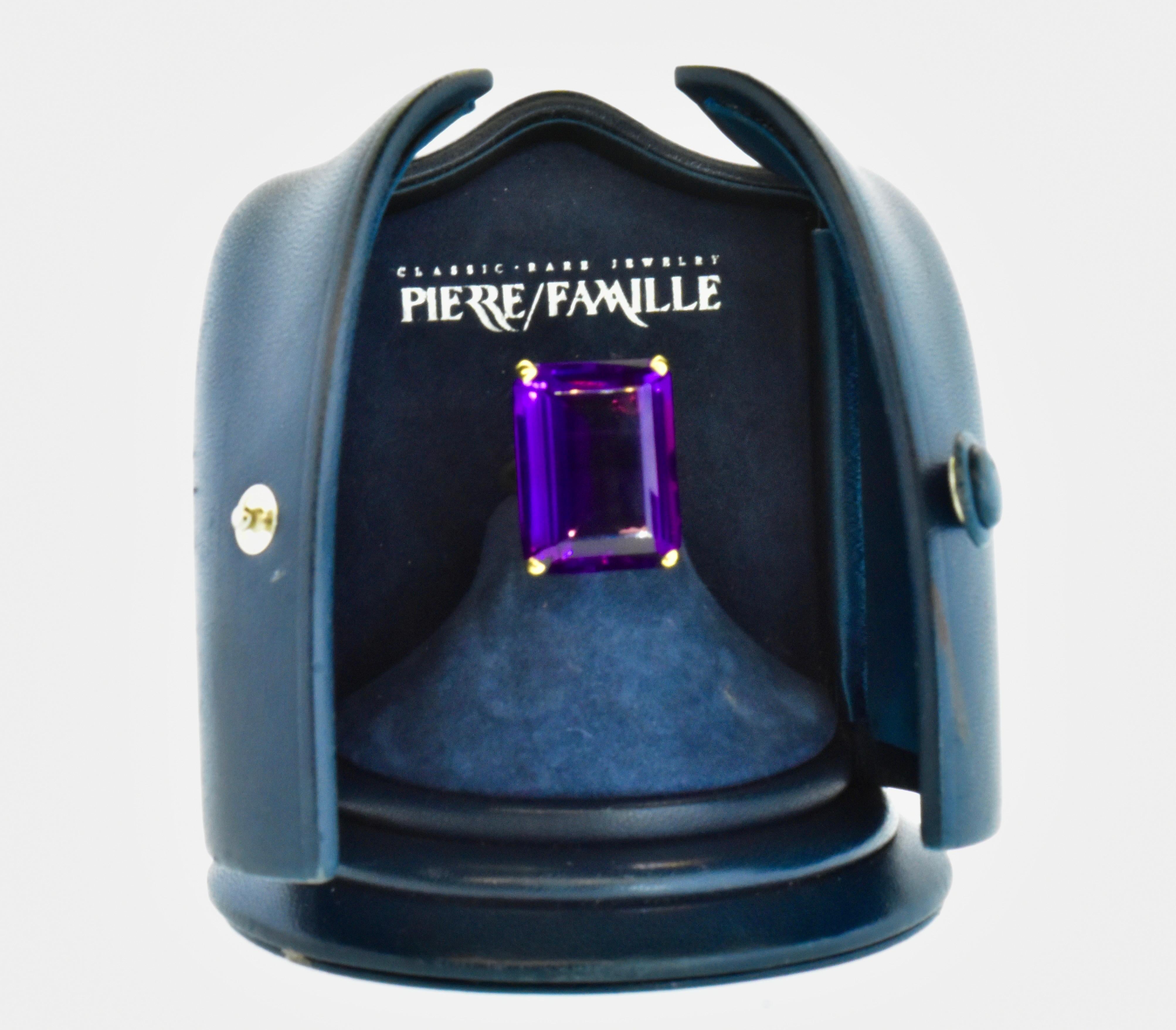 18K & 36.21 ct. Fine Deep Purple, Amethyst Ring by Pierre/Famille. For Sale 4