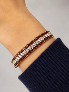 Bracciale Tennis 18K con diamante da 3,85 carati e diamante marrone da 8,95 carati, 7 pollici.