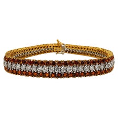 Bracelet de tennis en 18K avec diamant de 3,85 carats et diamant brun de 8,95 carats, 7 in.