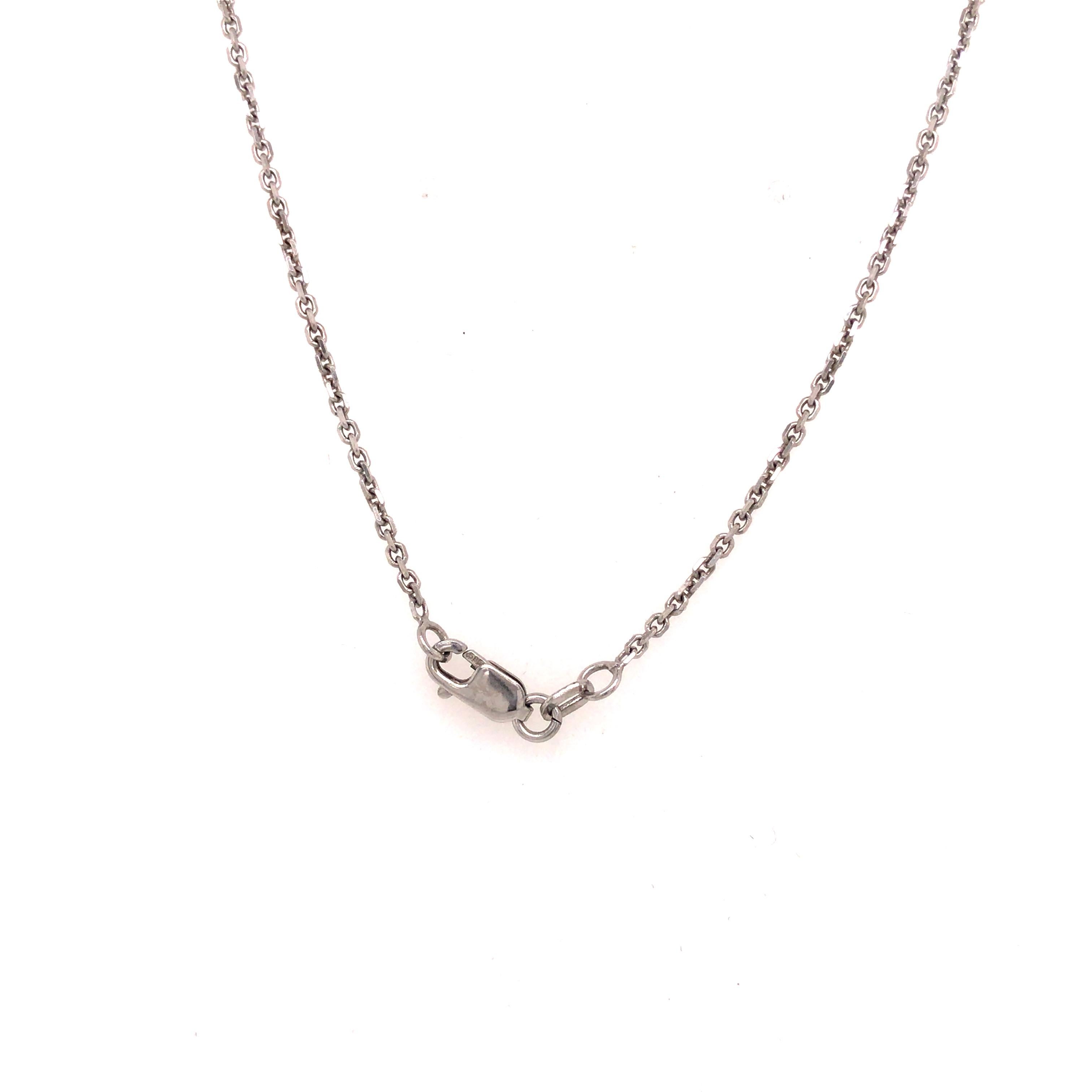 18 Karat 5 Karat Diamant Puff Herz Anhänger Halskette Weißgold 2
