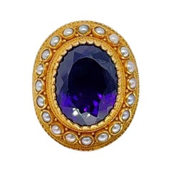 18k 5.85 Carat Amethyst Cocktail Ring Vintage 18k 5.85 Carat Amethyst Cocktail Ring