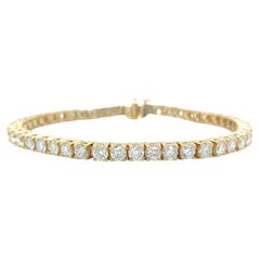 18K 6.18 Carat Diamond Tennis Bracelet Yellow Gold