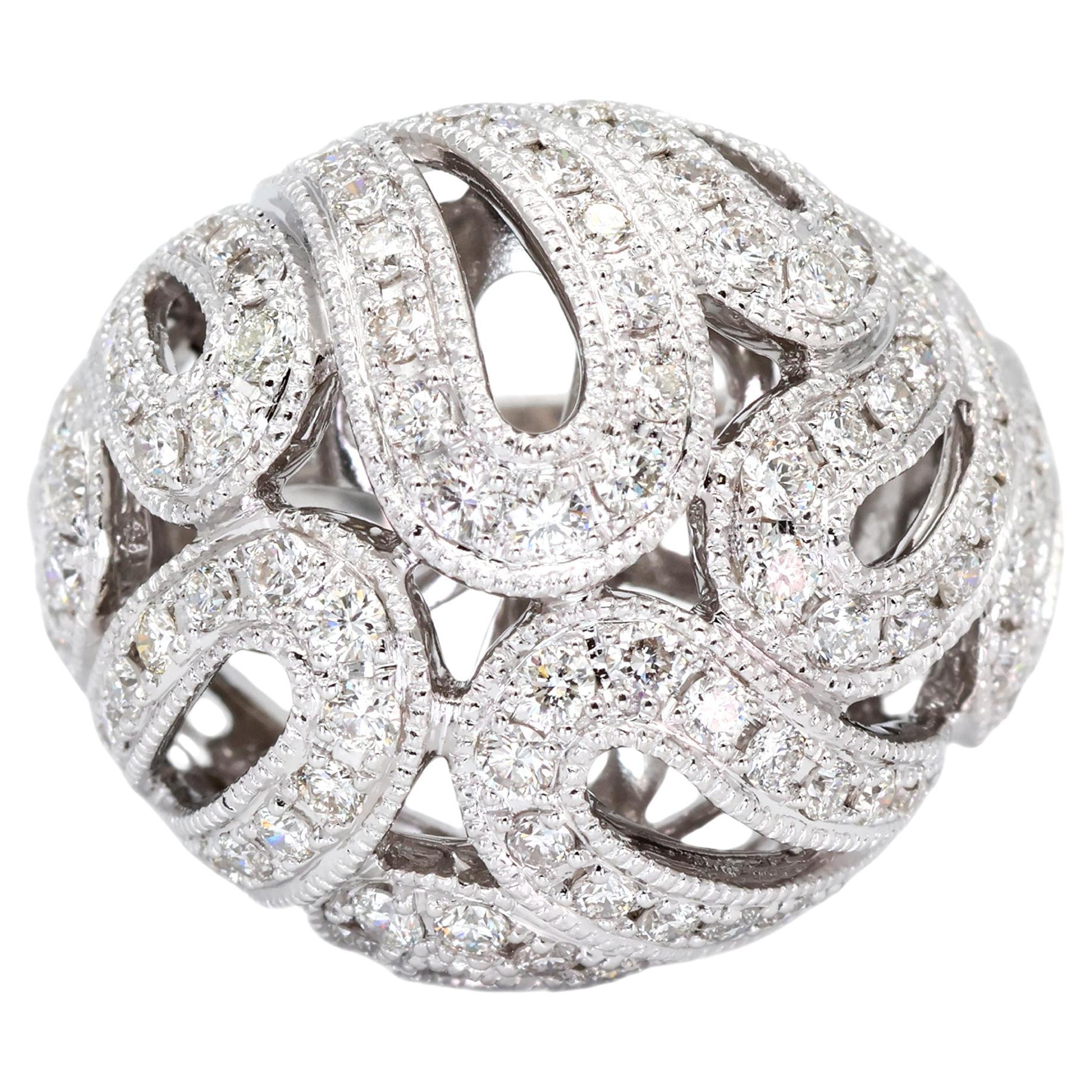 Anillo de Cóctel de Diamantes Naturales 18k 750