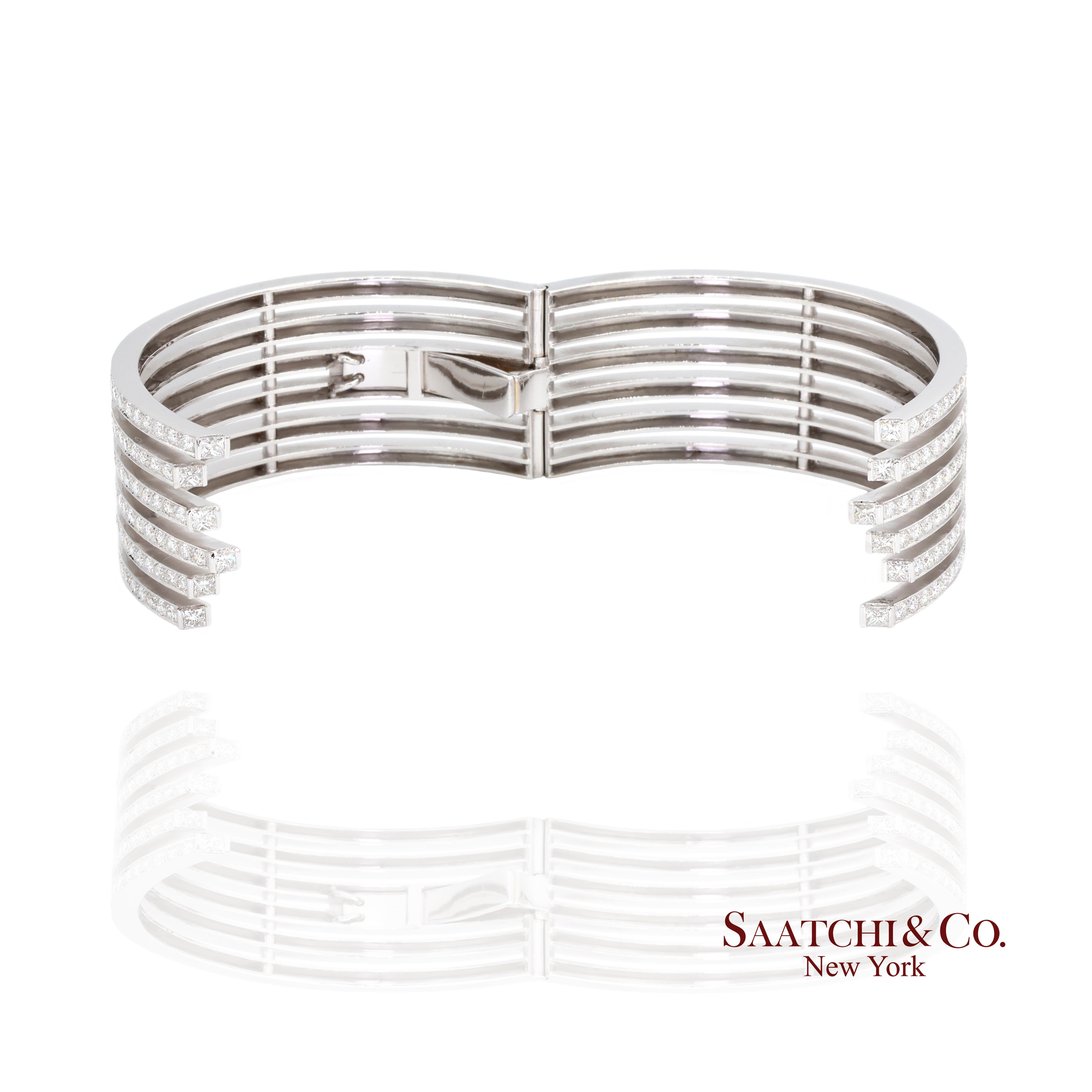 De las mujeres Pulseras brazalete de diamantes de oro natural 18K 750 en venta