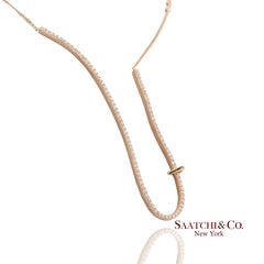 18k 750 Pink Gold Natural Diamond Fancy Necklace