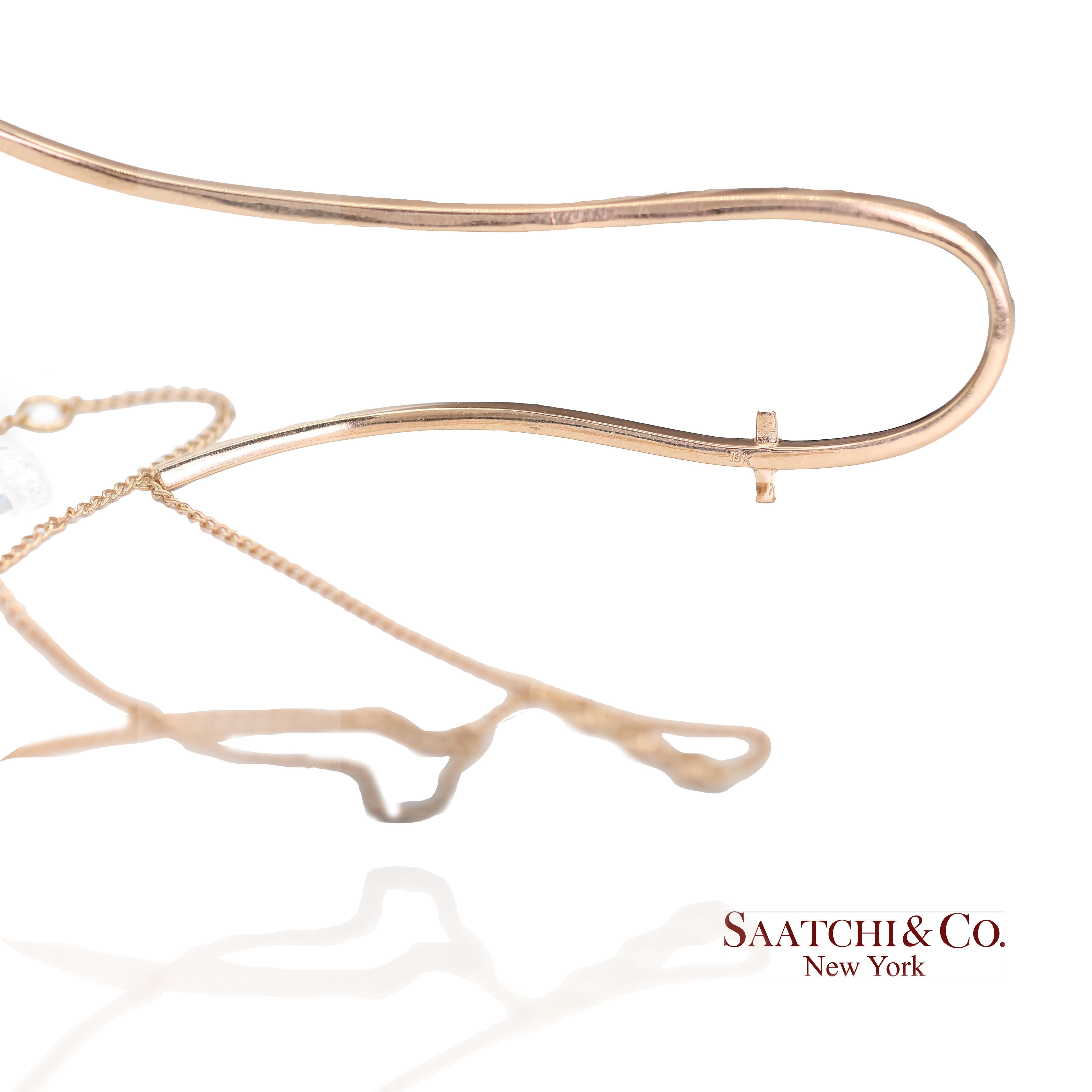 Collar de Fantasía de Diamantes Naturales de Oro Rosa 750 de 18k en Excelente estado para la venta en New York, NY