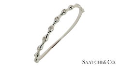 18k 750 Solid White Gold Natural Diamond Bangle Bracelet snap closure 0.5 ct