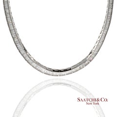 18K 750 Massiv Weißgold Natürlicher Diamant Buguatte Tennis Halskette