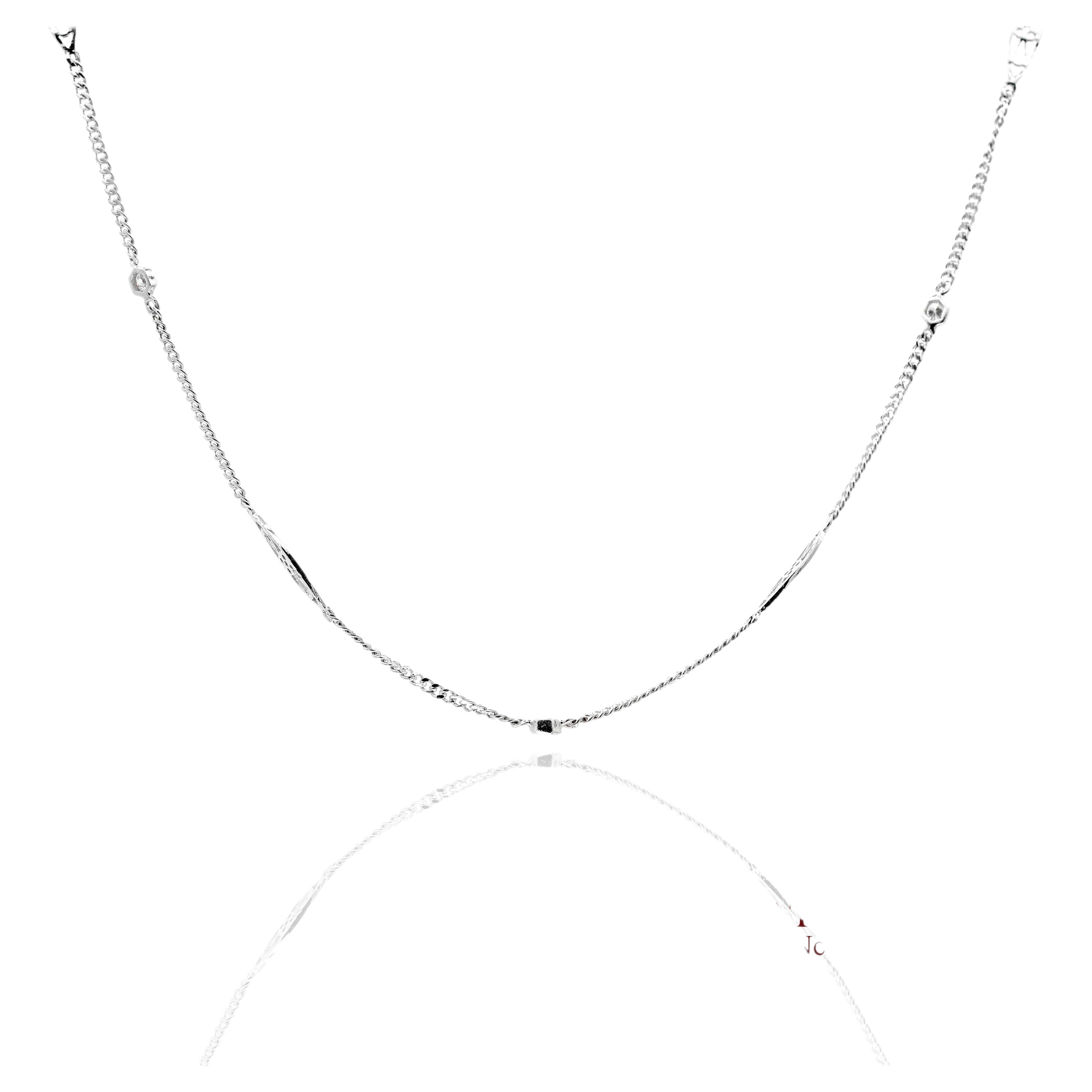 Collana con catena di diamanti naturali in oro massiccio 18K 750 Whiting