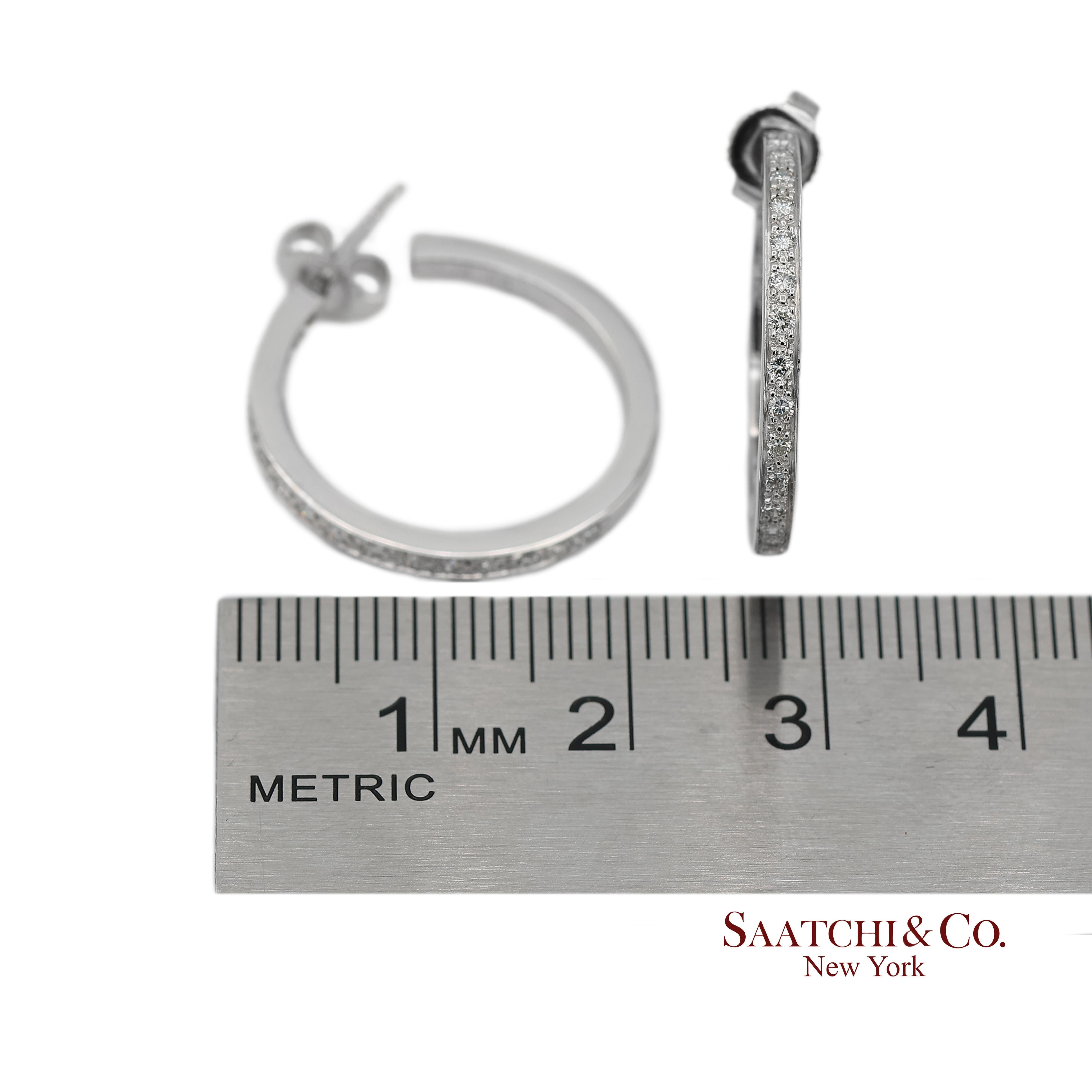 18K 750 Massiv Weißgold Natürliche Diamant-Ohrringe im Angebot 6