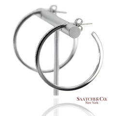 Boucles d'oreilles en or blanc massif 18K 750 diamants naturels