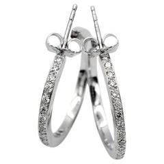 Boucles d'oreilles en or blanc massif 18K 750 diamants naturels