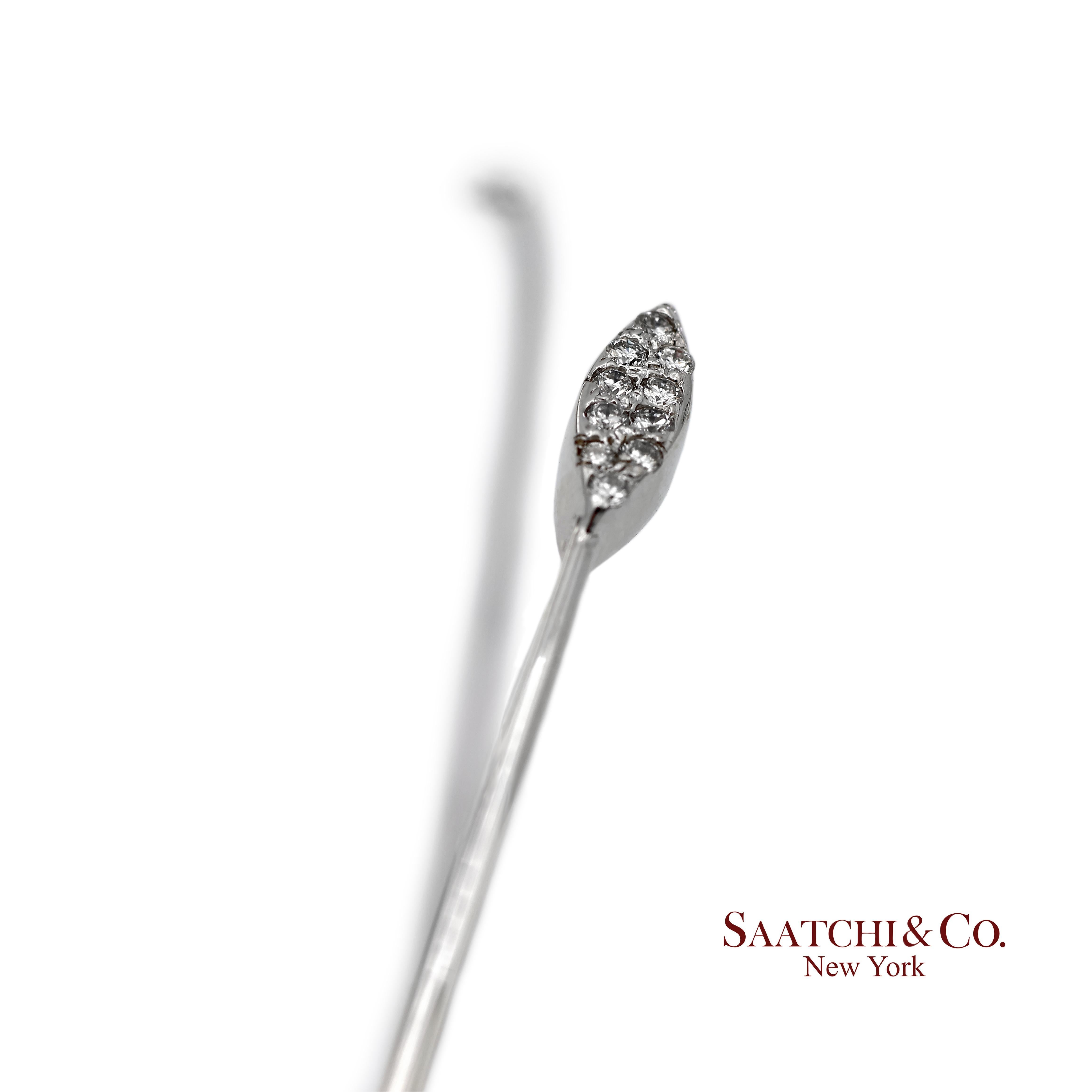 Pulsera de oro blanco macizo de 18 quilates y 750 diamantes naturales en forma de marquesa en Nuevo estado para la venta en New York, NY