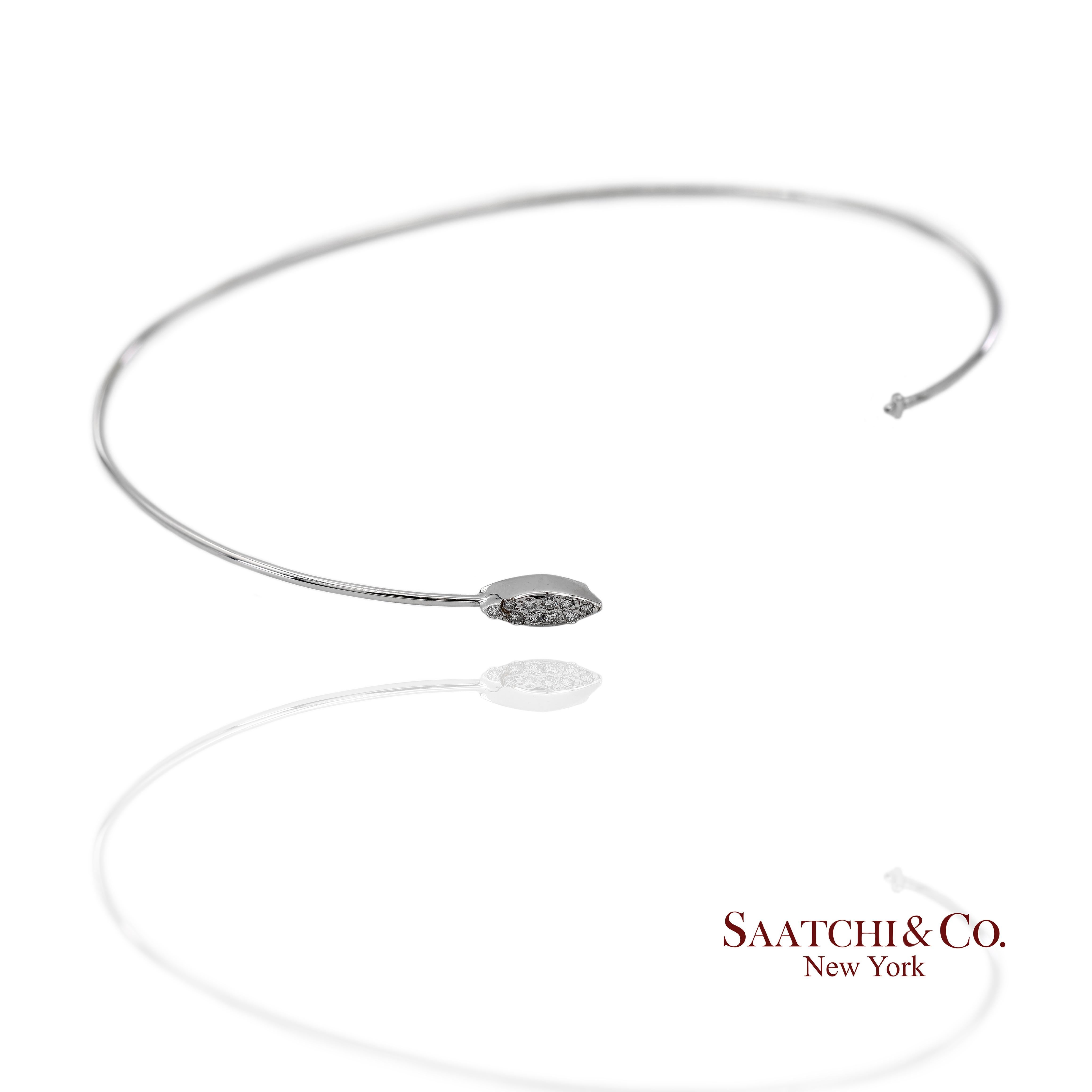 Pulsera de oro blanco macizo de 18 quilates y 750 diamantes naturales en forma de marquesa en venta 2