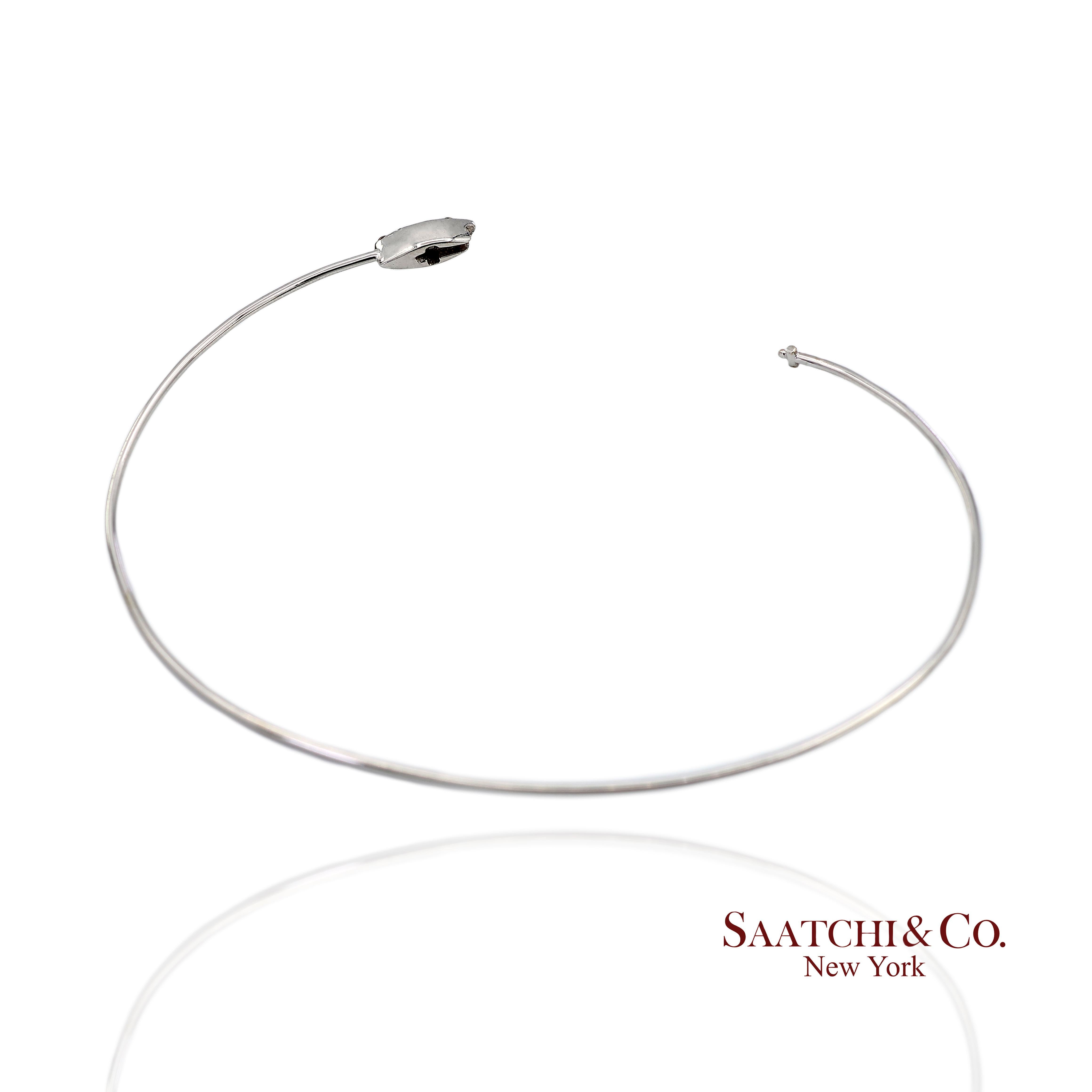 Pulsera de oro blanco macizo de 18 quilates y 750 diamantes naturales en forma de marquesa en venta 3