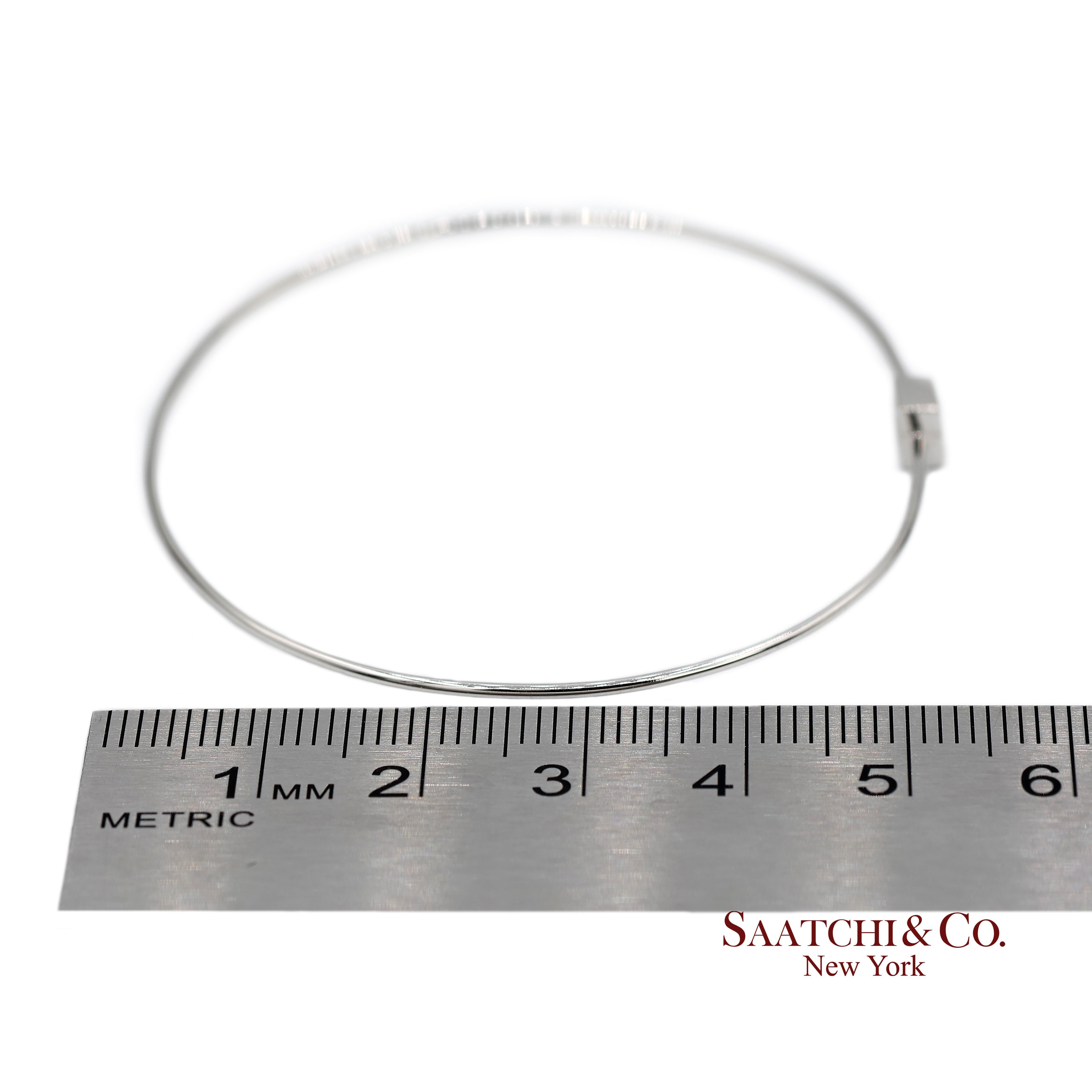 Bracelet en or blanc massif 18K 750 diamants naturels de forme carrée en vente 4