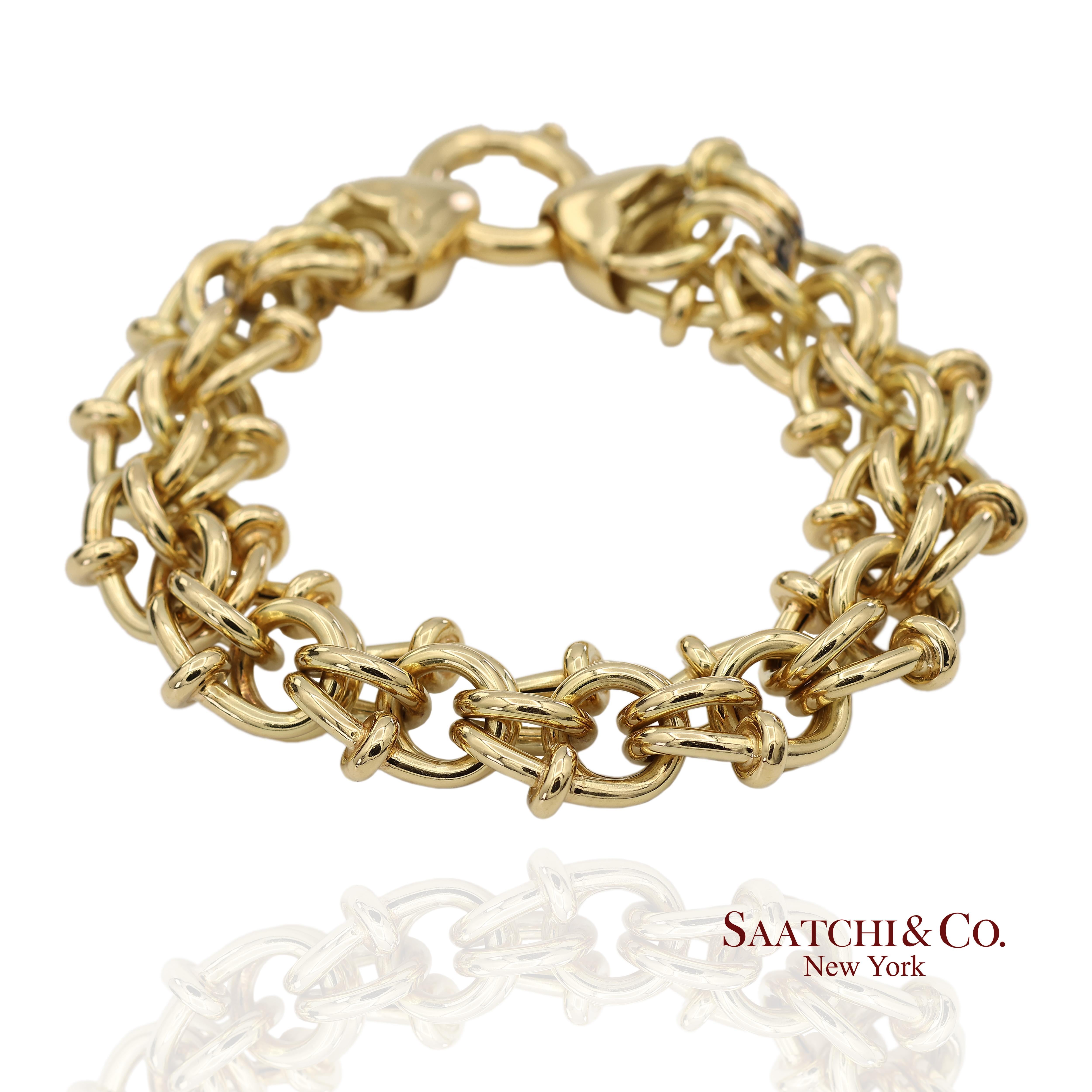 Bracelet de chaîne byzantine en or jaune massif 18k

Type de métal : Or jaune massif 18k
Poids total de l'article : 49,8 grammes
Longueur : 22.5 cm
Largeur : 20.0 mm
Hauteur : 9,5 mm
De grande taille : Oui

Cachet : 750 

ID interne : BR44325