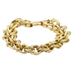 Bracelet de chaîne byzantine en or jaune massif 18K 750