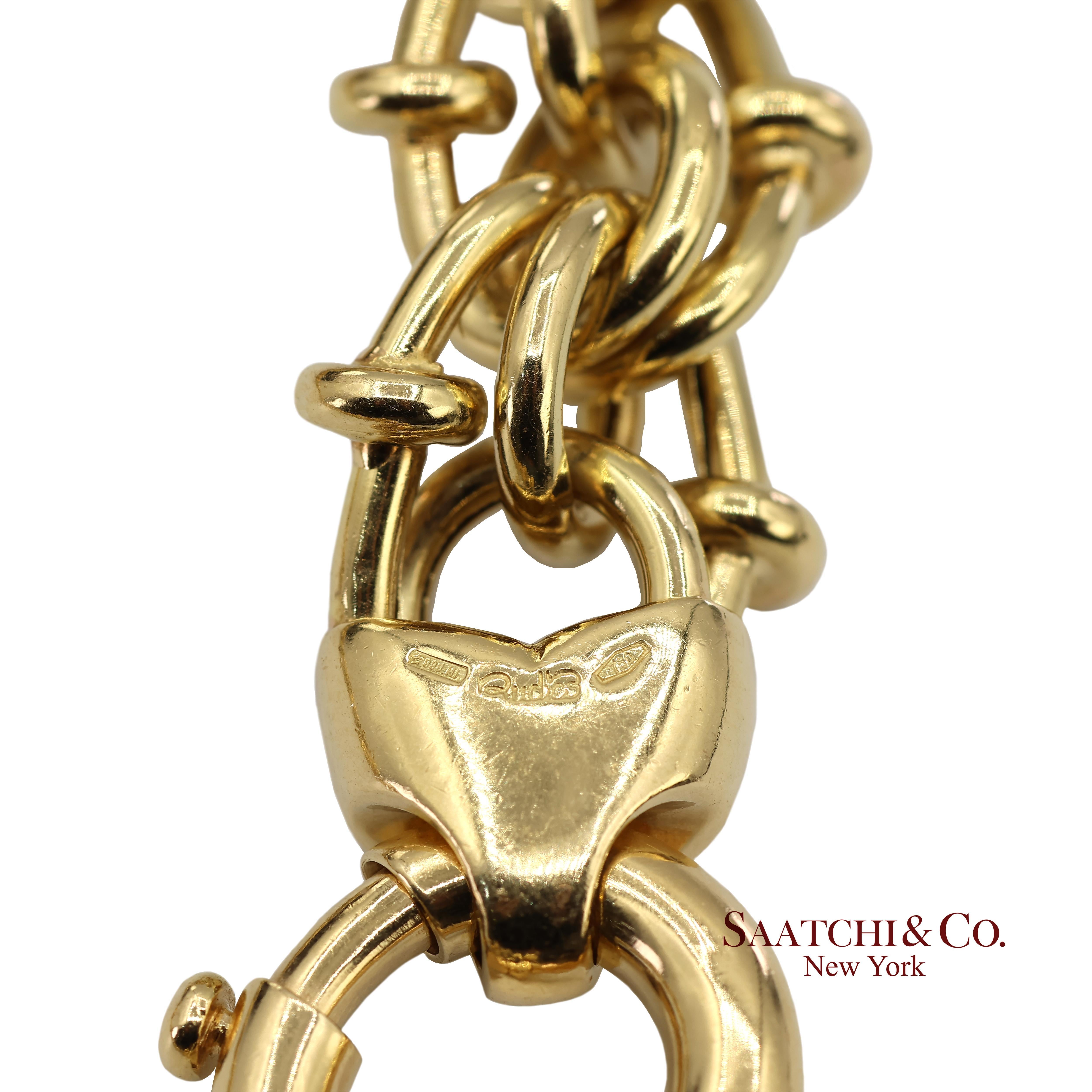 Collier à chaîne byzantine graduée en or jaune massif 18K 750 en vente 3