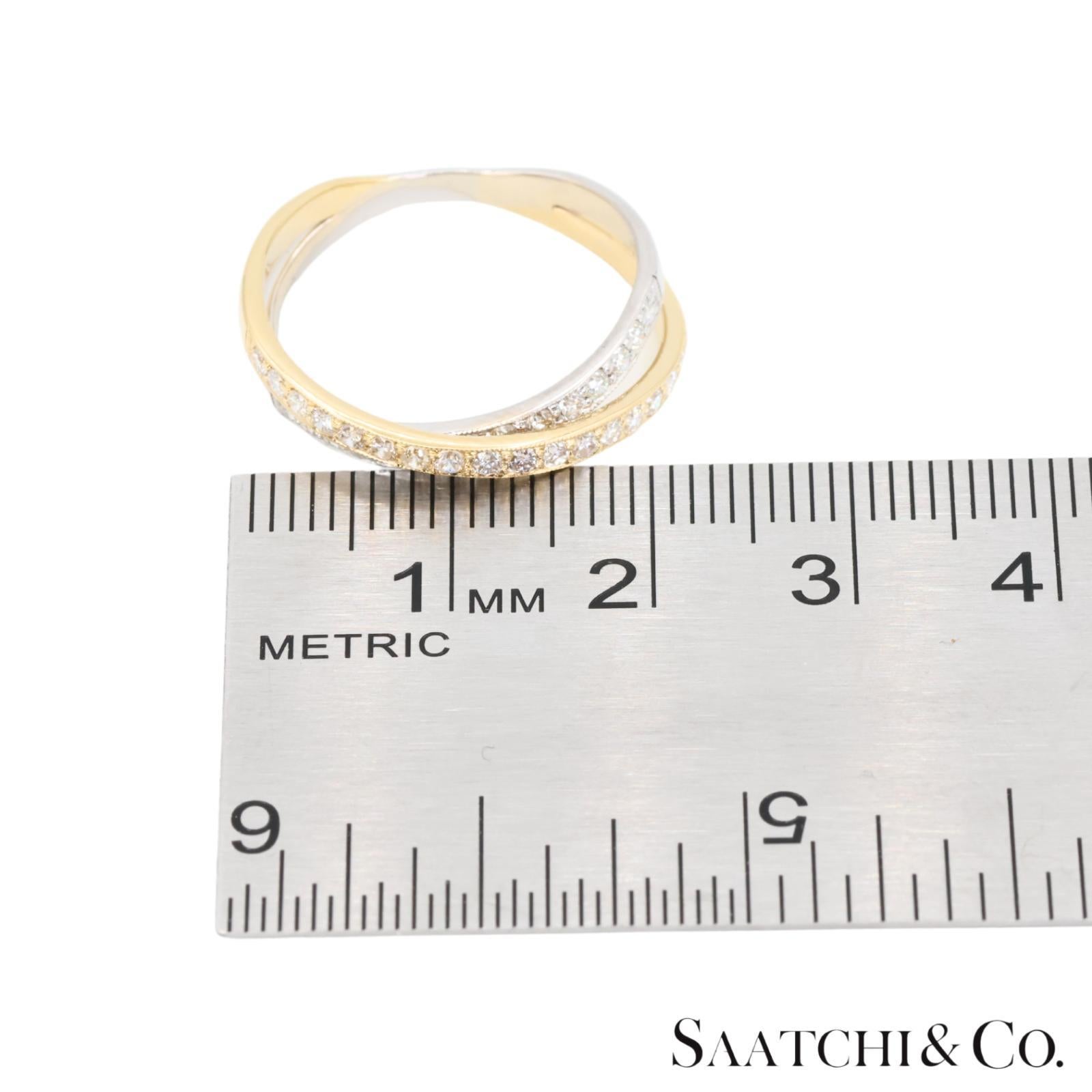 Bague à deux tons en diamant naturel 18k 750 en vente 7