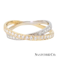 18k 750 Two tone Natural DIamond Ring