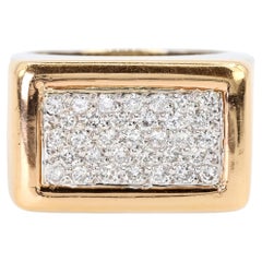 18k 750 Zweifarbiges Weiß-Gelbgold Natürlicher Diamantring