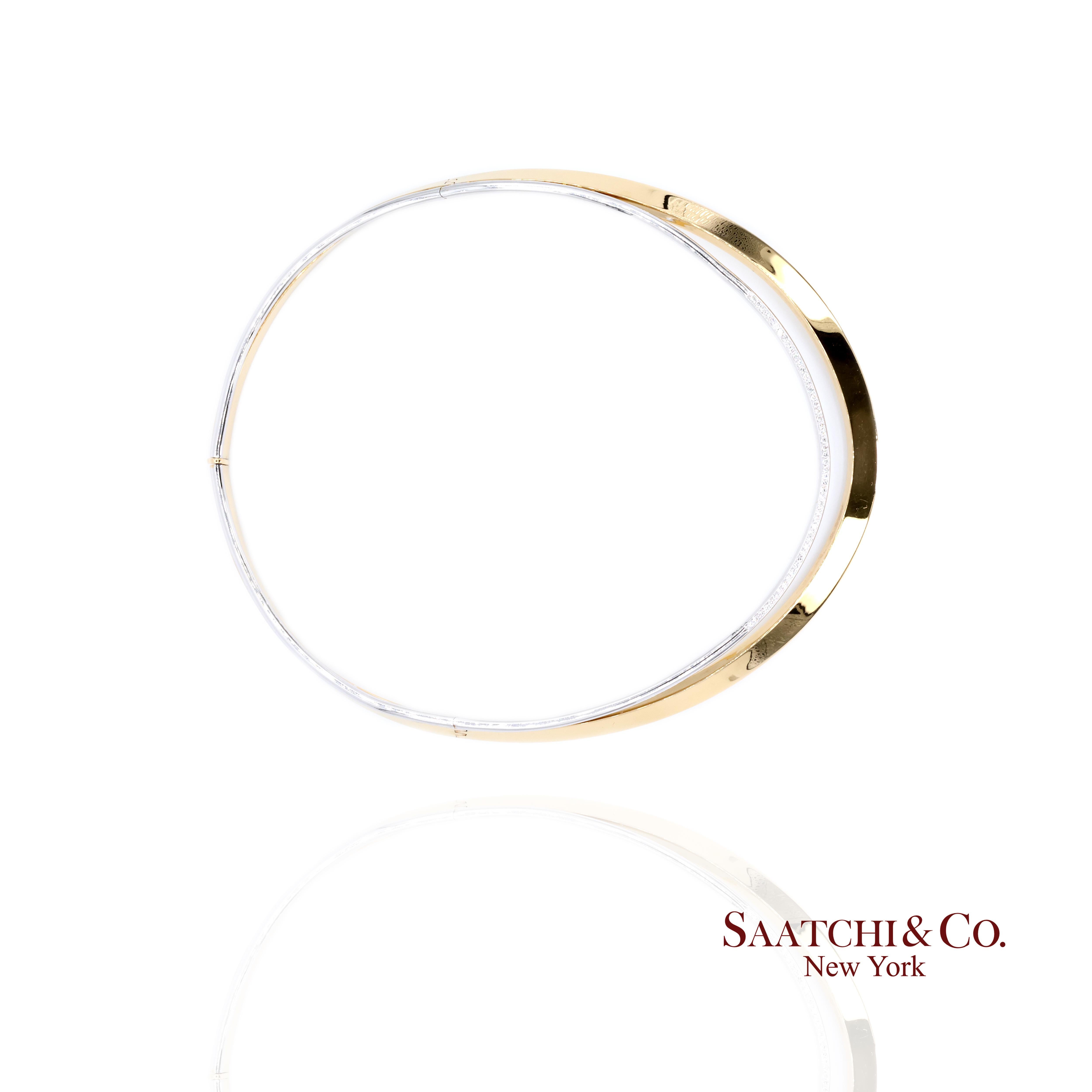 Donna Collana girocollo in oro giallo e bianco 18K 750 bicolore in vendita