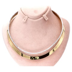 Collar Gargantilla Oro Amarillo y Blanco Bicolor 18K 750