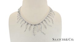 18K 750 White Gold - 12.60 Ct Natural Diamond -VVS: Necklace