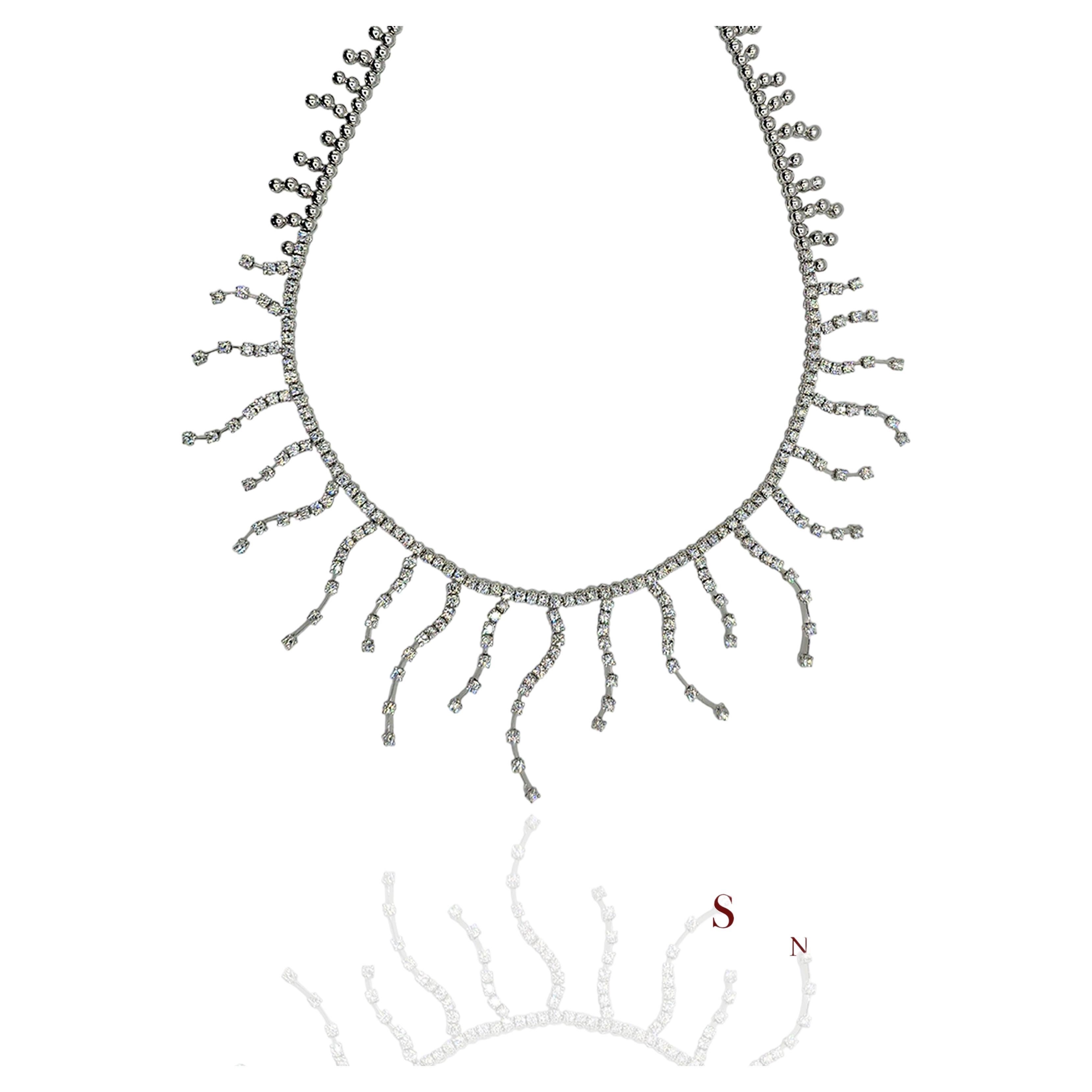 18K 750 Oro Blanco - 12.60 Ct Diamante Natural -VVS: Collar