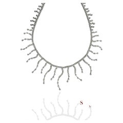 18K 750 Oro Blanco - 12.60 Ct Diamante Natural -VVS: Collar