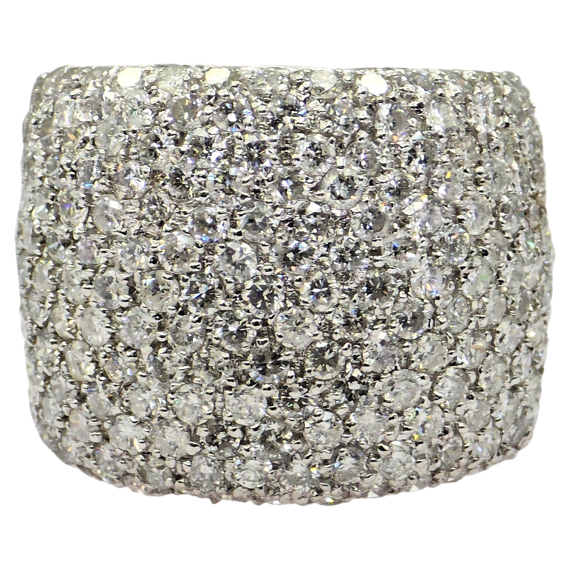 Bague en or blanc 750 millièmes (18k) avec 4 ct de diamants blancs naturels
